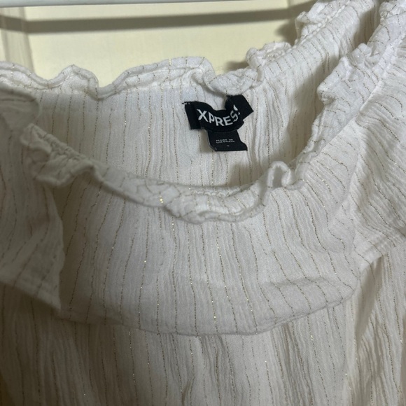 Express White Ruffled Blouse - Picture 3 of 3